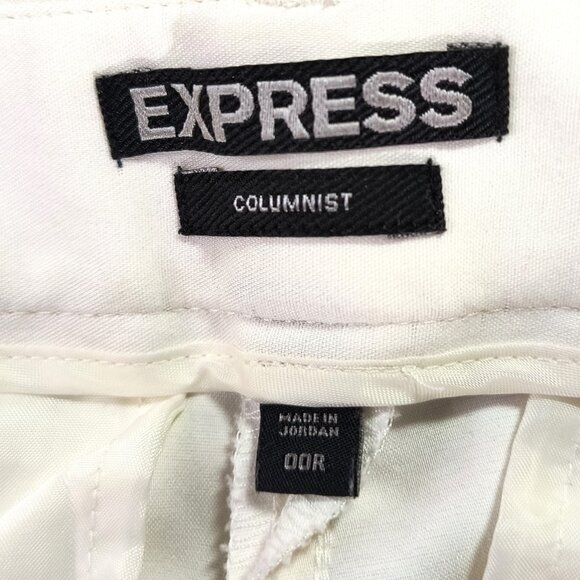 Express Columnist Ankle Mid Rise Size 00 Regular White Stretch Pants - Picture 5 of 8